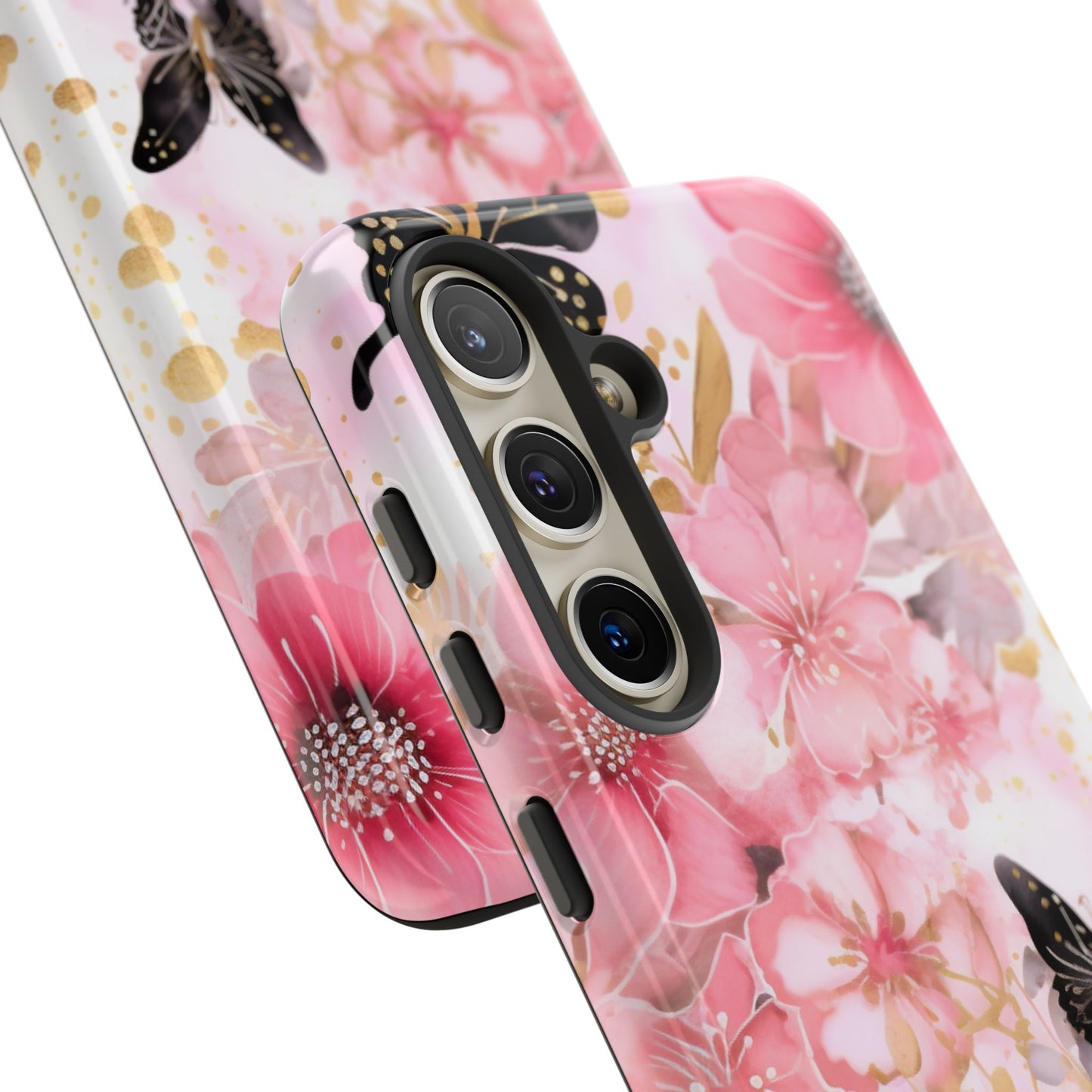 Pink Blossom & Gold Butterfly Mobile Case