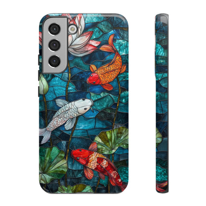 Lotus Serenity" – Koi Pond Stained Glass Case or iPhone, Samsung & Pixel