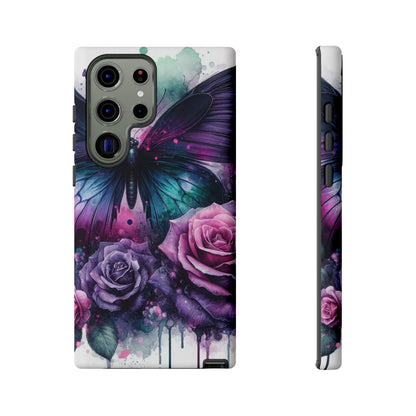 Mystic Bloom – Vibrant Butterfly & Rose Art Mobile Cover