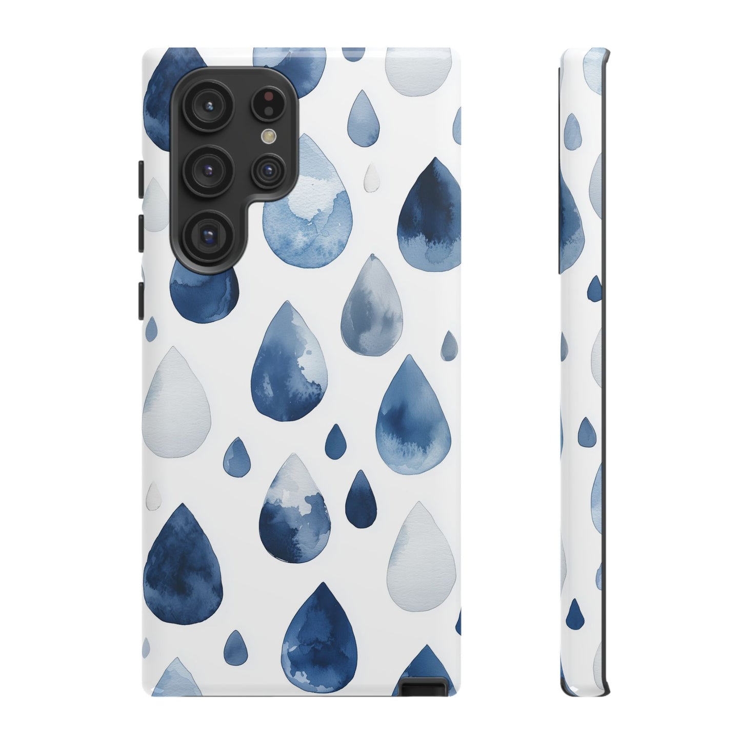 Indigo Rain Drops Watercolor Phone Case for iPhone, google Pixel & Samsung