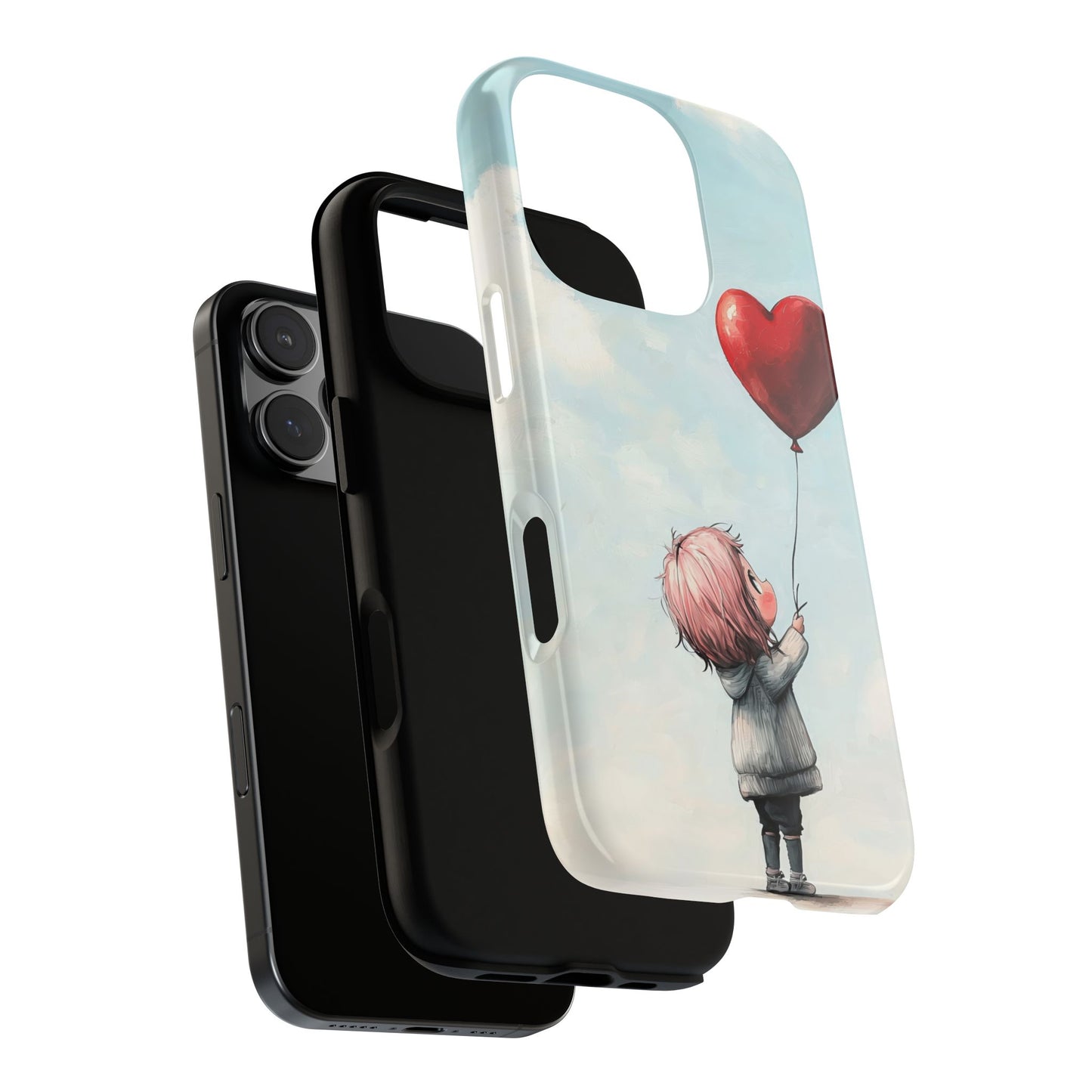 Anime Heart Balloon Phone Case – Dreamy & Cute Art for iPhone, Google Pixel & Samsung
