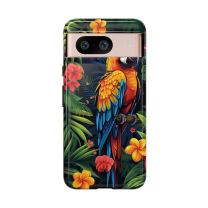 Floral Parrot Phone Case – Tropical Bird Design for iPhone, Samsung & Google Pixel
