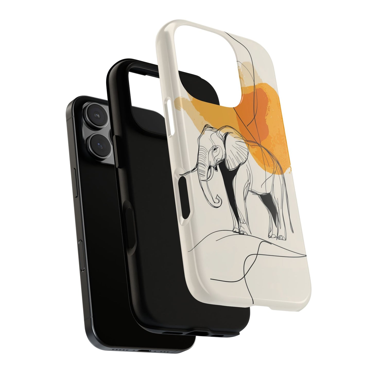 Grace in Strength: Abstract Elephant Sketch Phone Case for iPhone, Samsung & Pixel