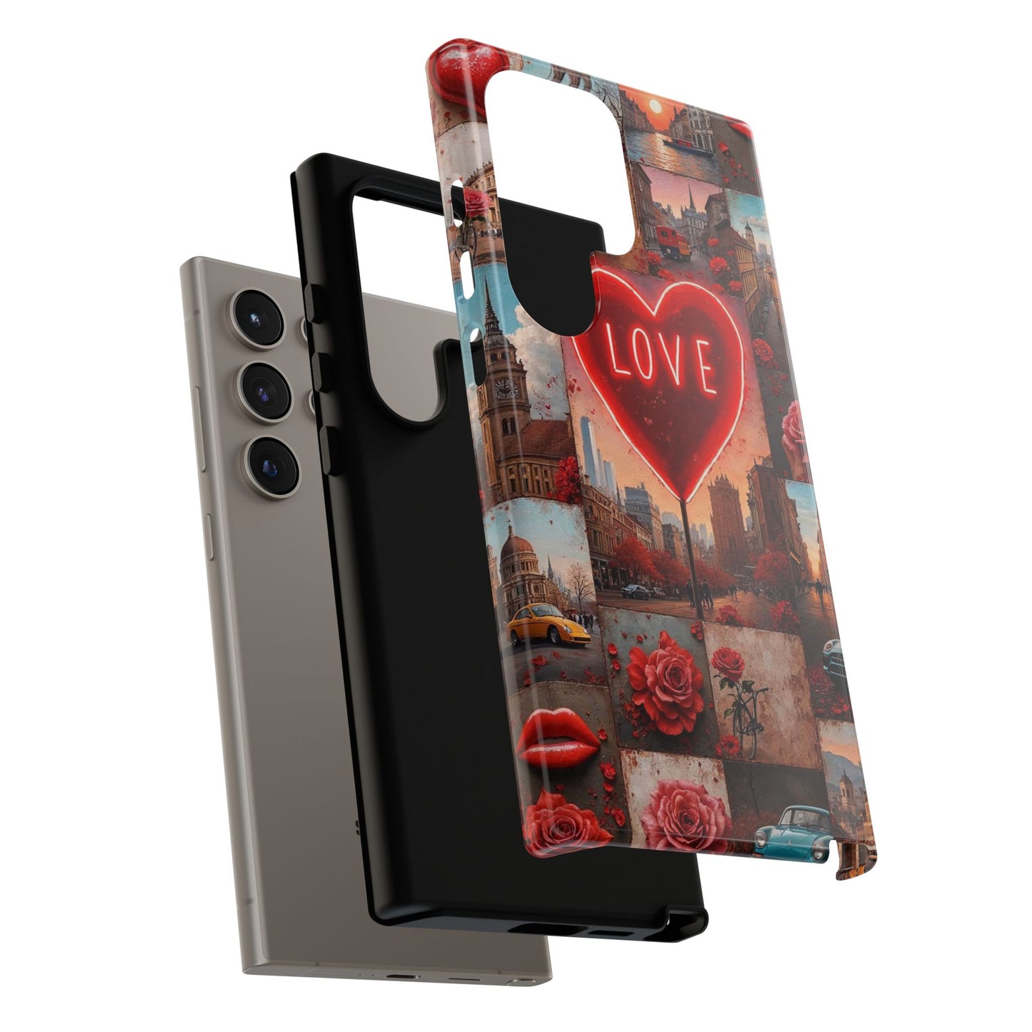 Neon Love Heart & Rose Phone Case