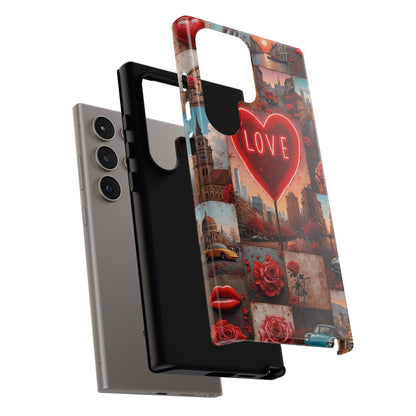 Neon Love Heart & Rose Phone Case