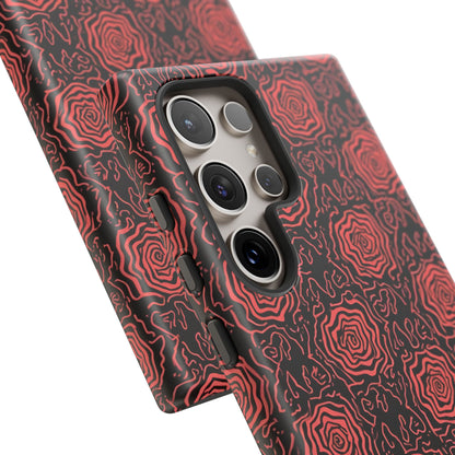 Red roses abstract geometric seamless pattern design
