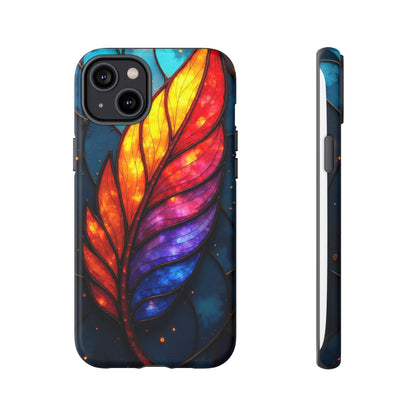 Vivid Feather: Stained Glass Abstract Art
