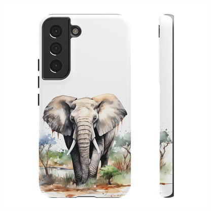 Safari Watercolor Elephant Mobile Cover – Artistic Wildlife Design
