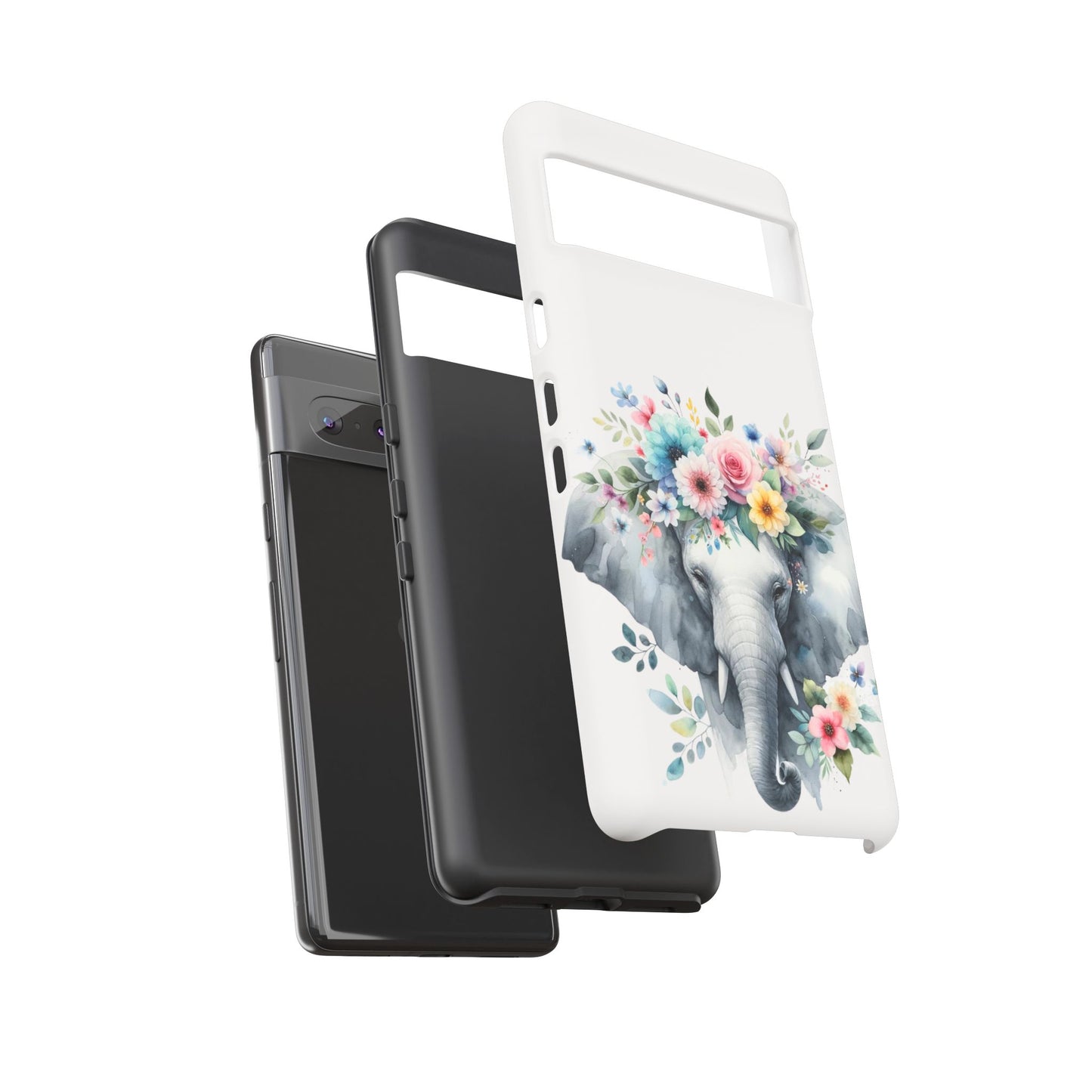 Floral Crown Elephant Mobile Cover – Elegant Watercolor Art