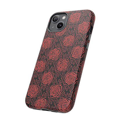 Red roses abstract geometric seamless pattern design