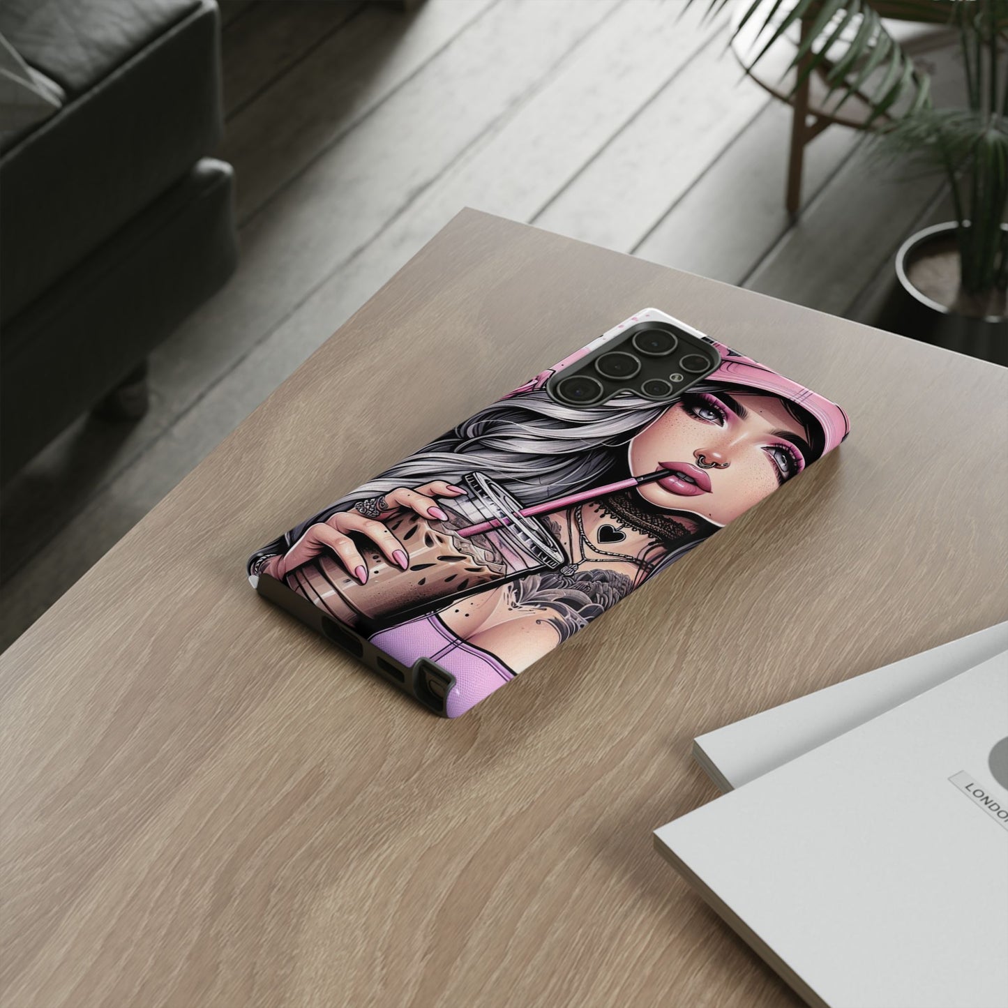 Pink Aesthetic Rebel – Iced Coffee & Inked Beauty Mobile Cover
