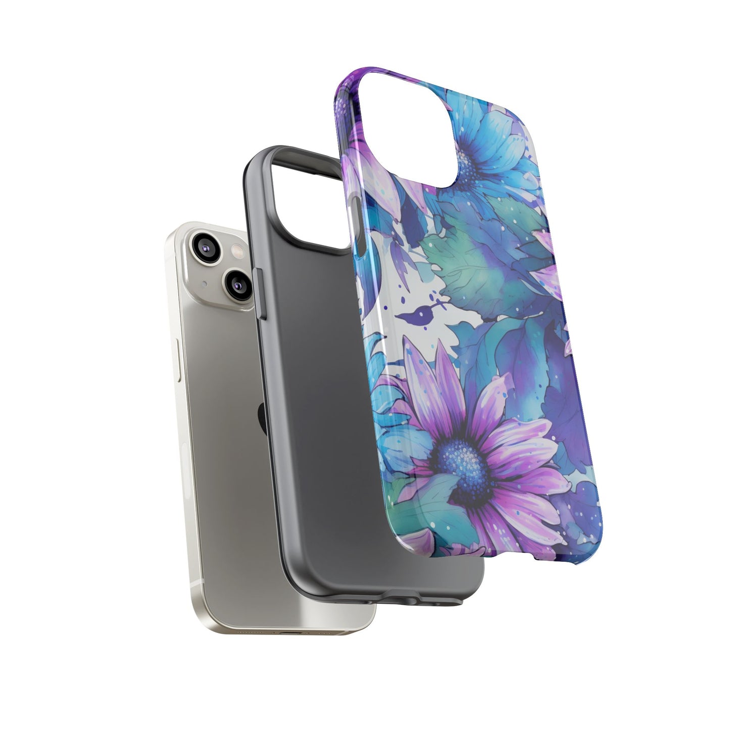 Dreamy Blue & Purple Floral Watercolor Mobile Case
