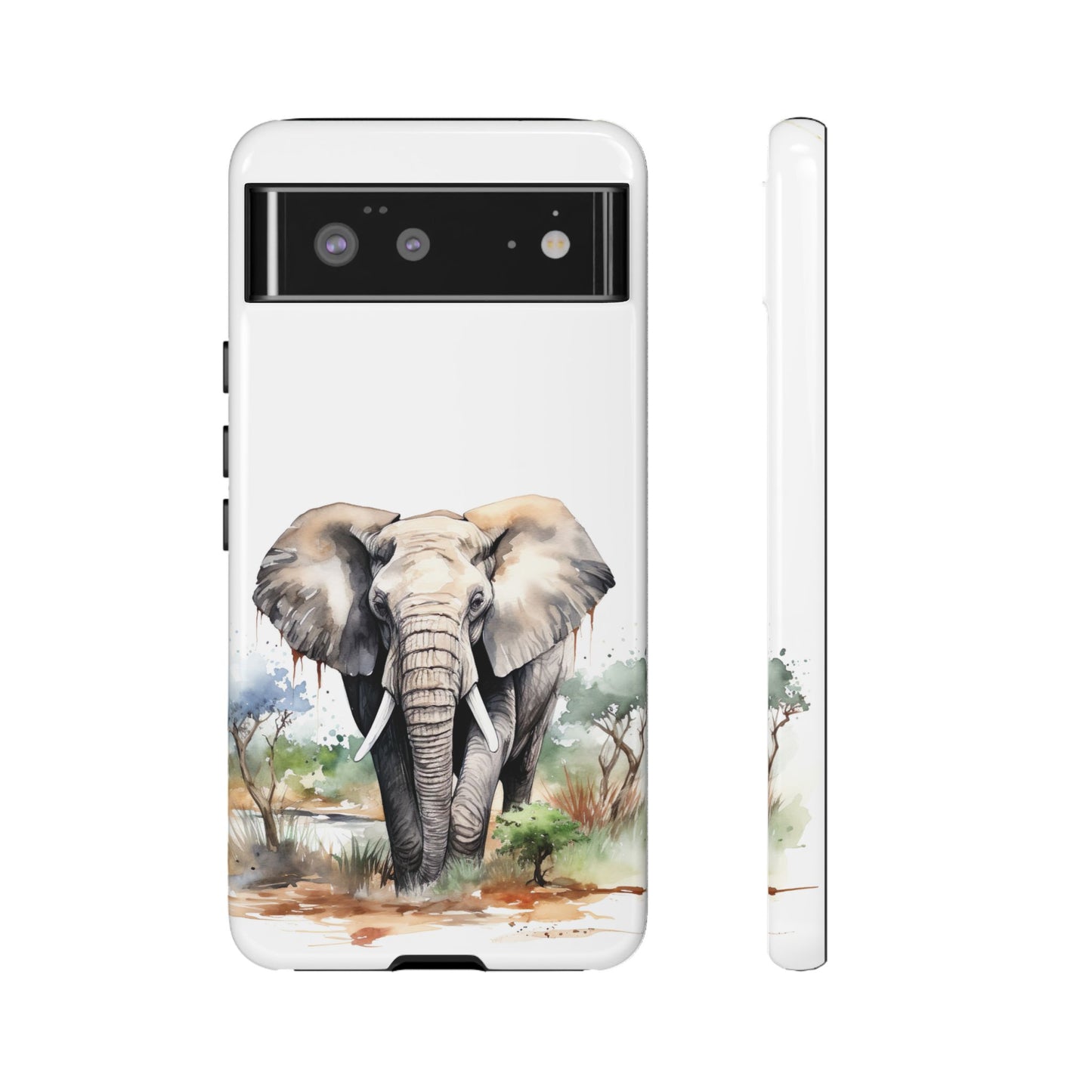 Safari Watercolor Elephant Mobile Cover – Artistic Wildlife Design