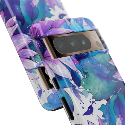 Dreamy Blue & Purple Floral Watercolor Mobile Case