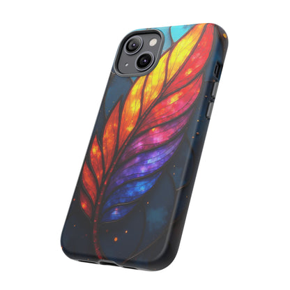 Vivid Feather: Stained Glass Abstract Art