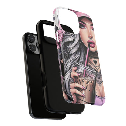 Pink Aesthetic Rebel – Iced Coffee & Inked Beauty Mobile Cover