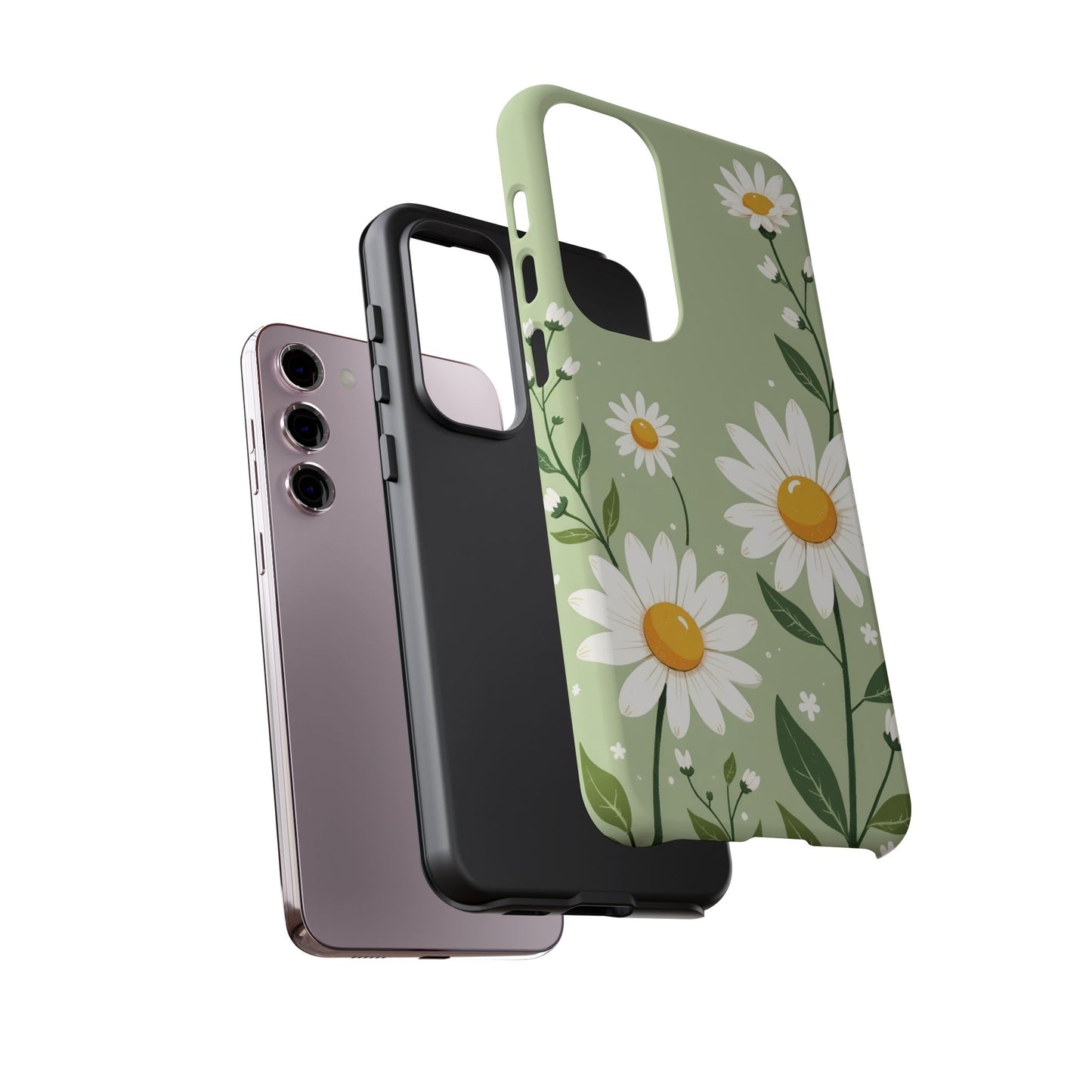 Green Floral Case, Daisy Pattern Design, Iphone Case Design, Perfect Gift For Her