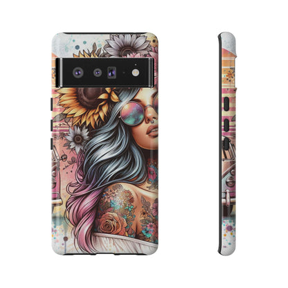 Retro Boho Wanderer – Sunflower Hippie Van Mobile Cover