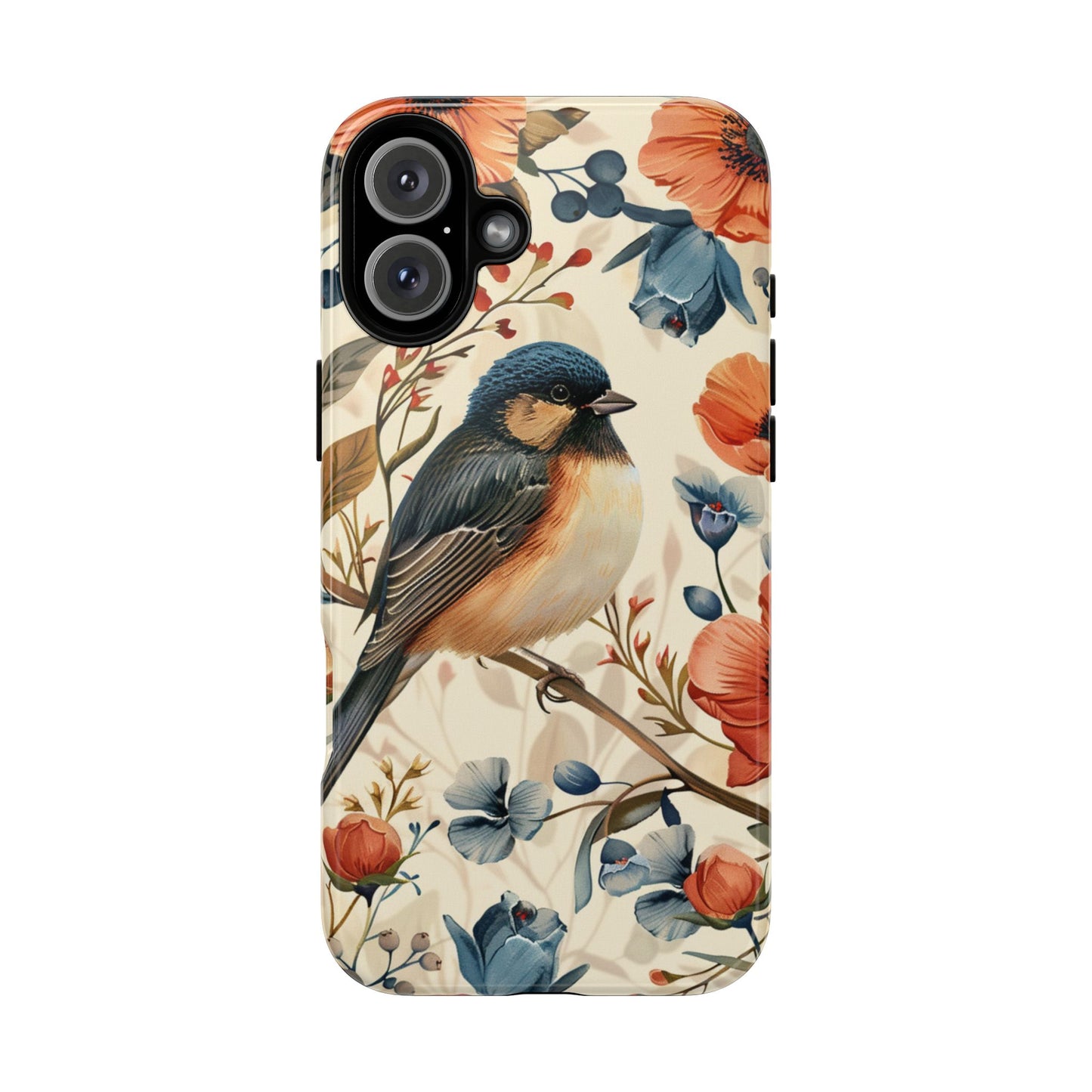 Floral Bird Phone Case - Elegant Nature-Inspired Cover for iPhone, Samsung & Google Pixel