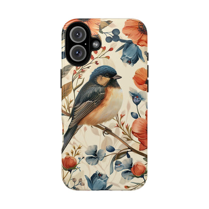 Floral Bird Phone Case - Elegant Nature-Inspired Cover for iPhone, Samsung & Google Pixel