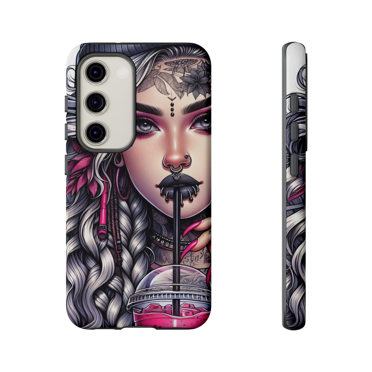 Icy Rebel – Silver Dreads & Edgy Street Chic Mobile Cover