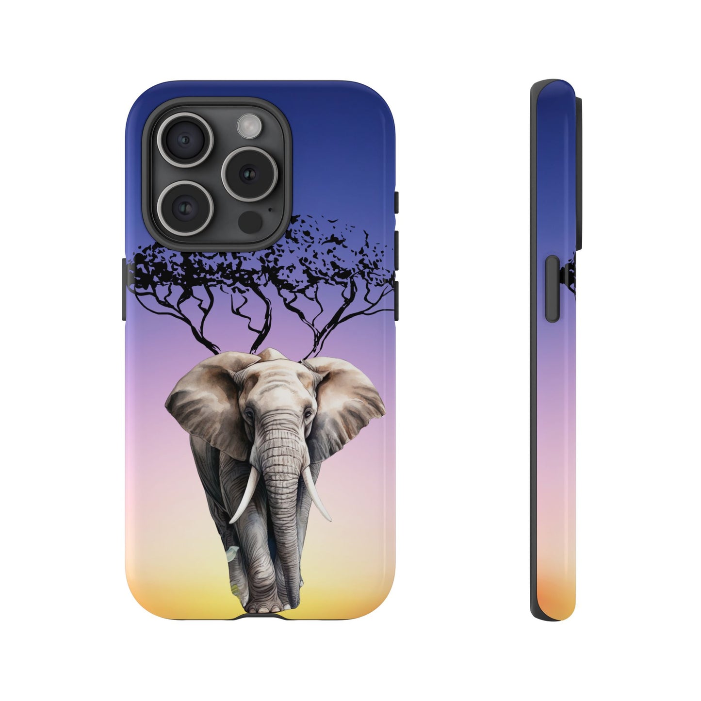 Surreal Elephant Tree Mobile Cover – Dreamy Sunset Fantasy