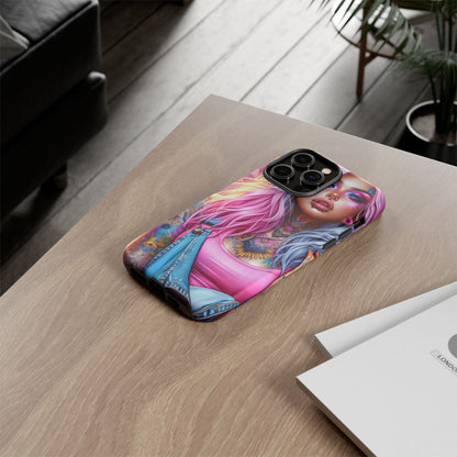 Sunset Glow – Pastel Punk & Floral Ink Mobile Cover