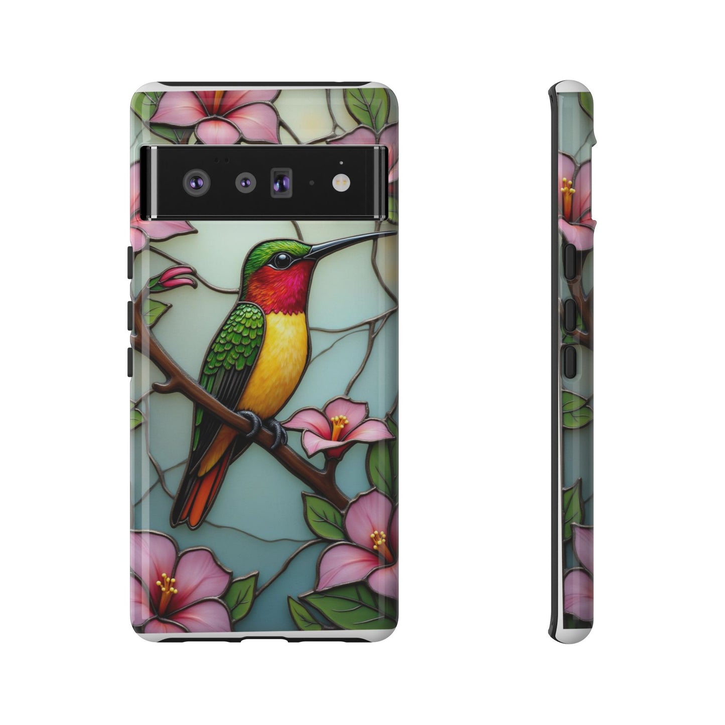 Elegant Hummingbird with Floral Mosaic | Artistic Nature Design