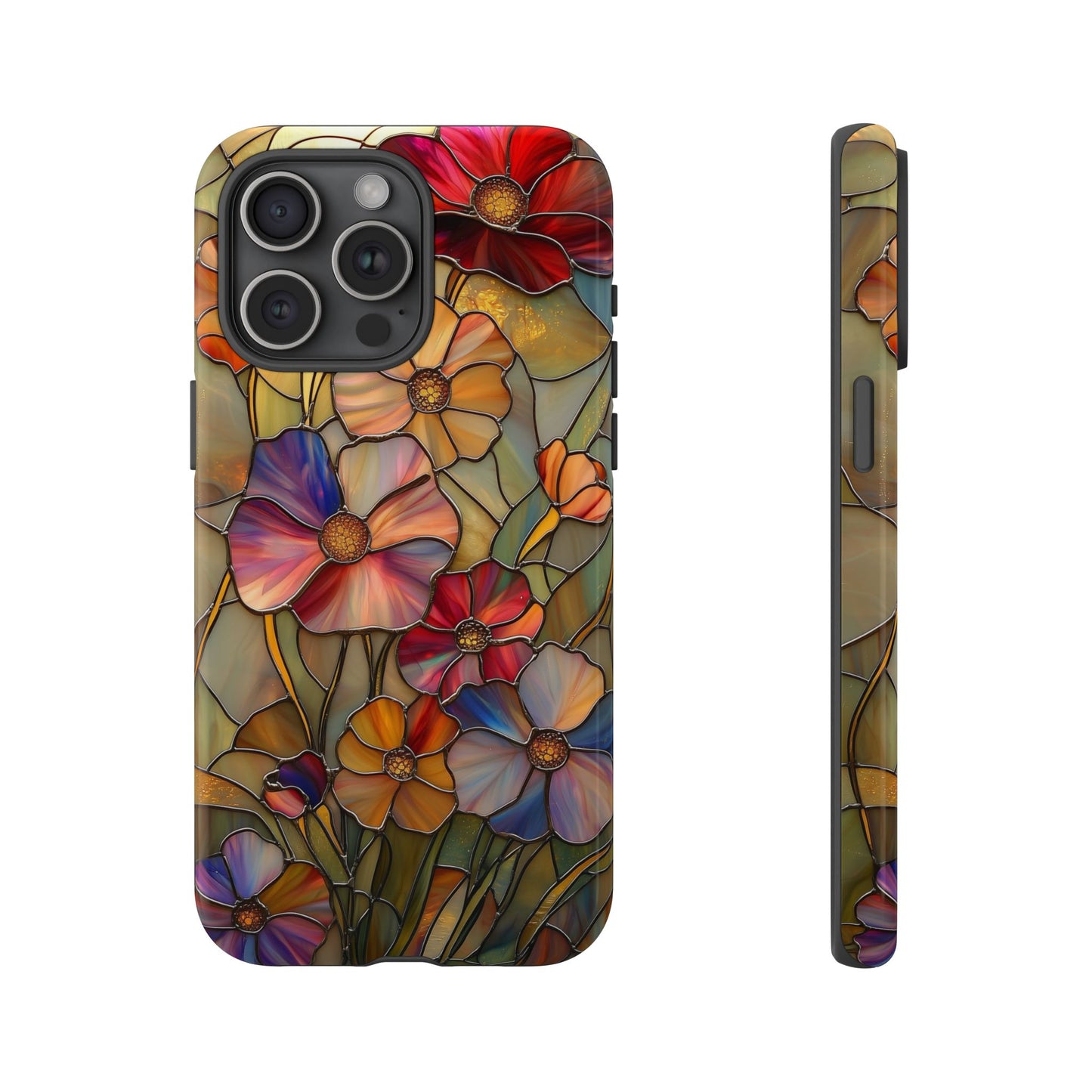 Whispers of Spring – Stained Glass Wildflower Phone Case for iPhone, Samsung & Pixel