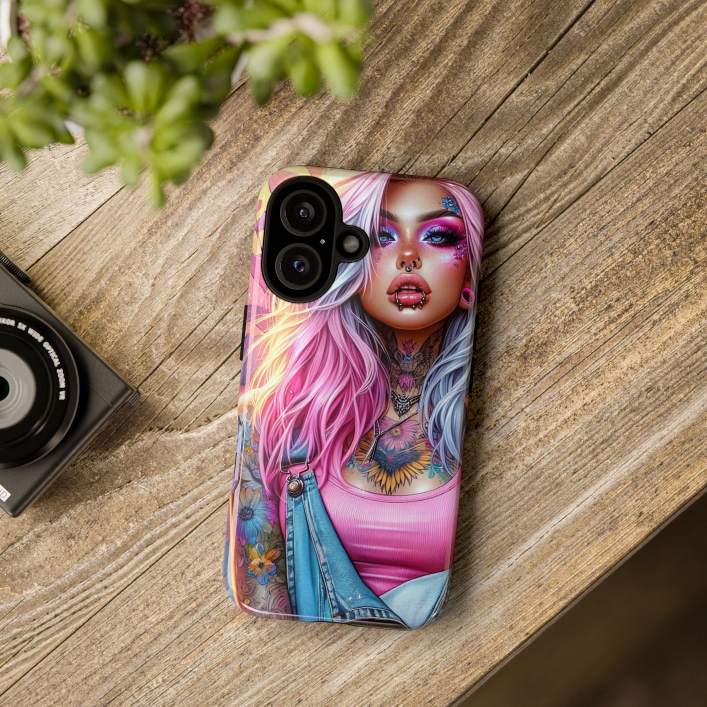 Sunset Glow – Pastel Punk & Floral Ink Mobile Cover