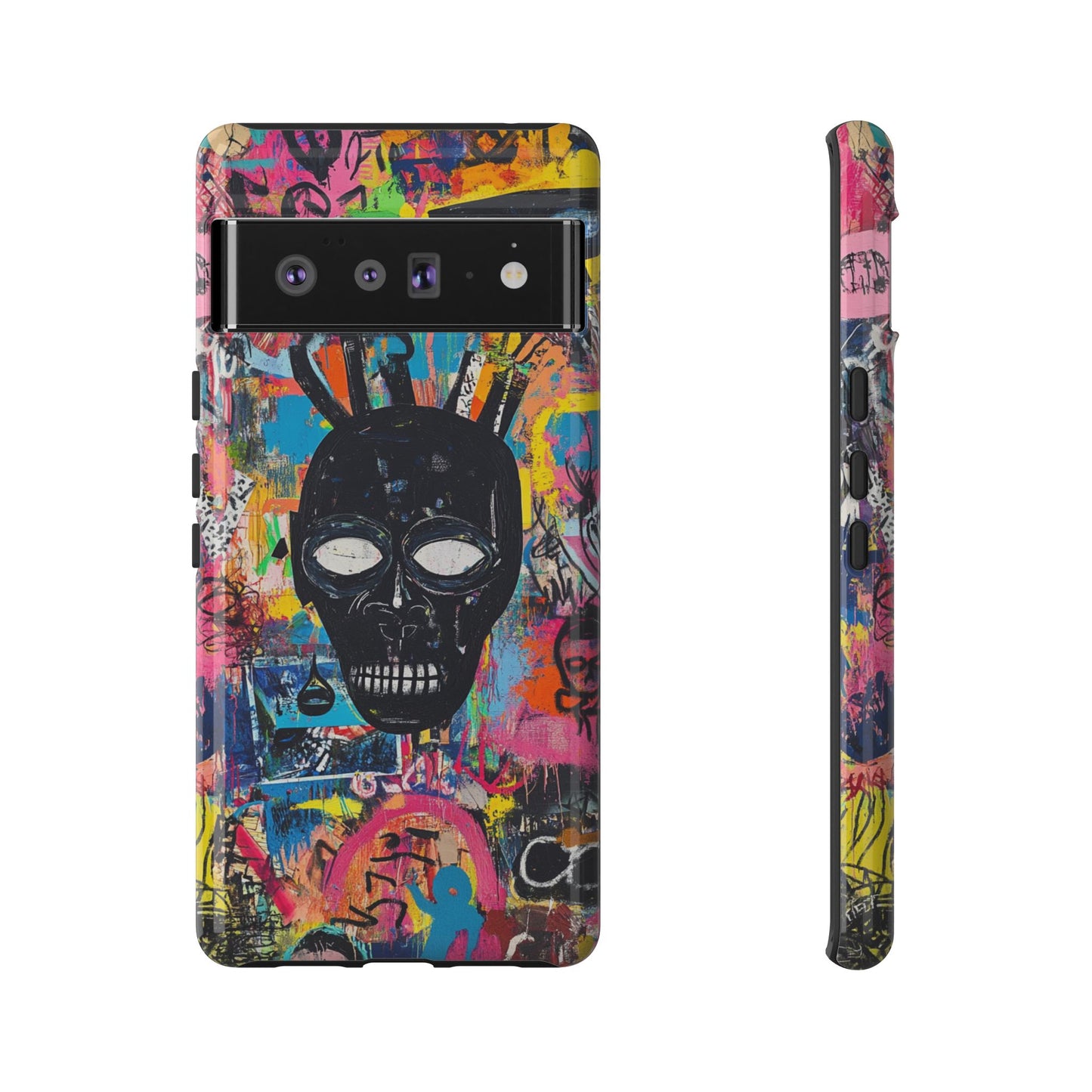 Street Art Phone Case – Basquiat-Inspired Phone Cover– Bold, Graffiti-Inspired Cover - iPhone, Samsung & Google Pixel Cover - Artistic Painting Case, Art Lover Gift