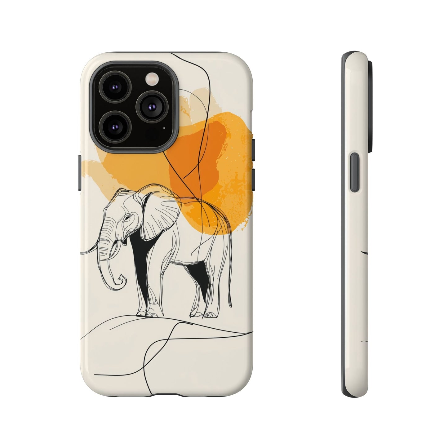 Grace in Strength: Abstract Elephant Sketch Phone Case for iPhone, Samsung & Pixel