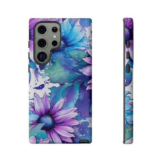 Dreamy Blue & Purple Floral Watercolor Mobile Case