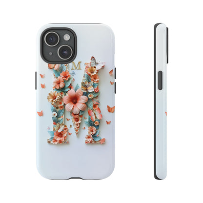 Floral Letter M Phone Case – Personalized Aesthetic Cover for iPhone, Samsung & Google Pixel