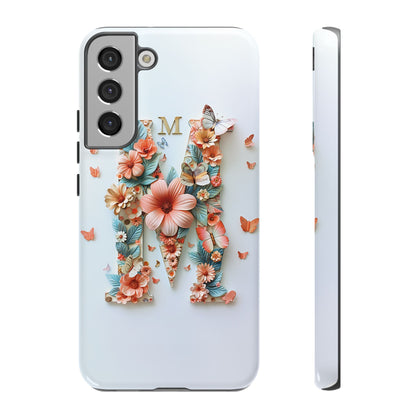 Floral Letter M Phone Case – Personalized Aesthetic Cover for iPhone, Samsung & Google Pixel