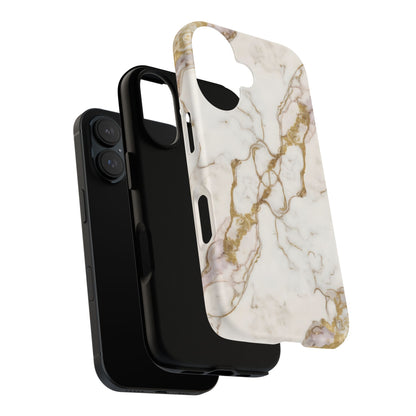 Elegant White and Gold Marble Case Design