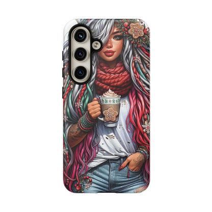 Boho Winter Queen – Cozy Dreads & Holiday Vibes Mobile Cover