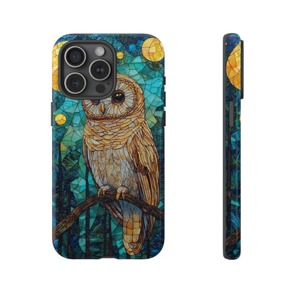 Nocturnal Wisdom – Stained Glass Owl Phone Case for iPhone, Samsung & Pixel