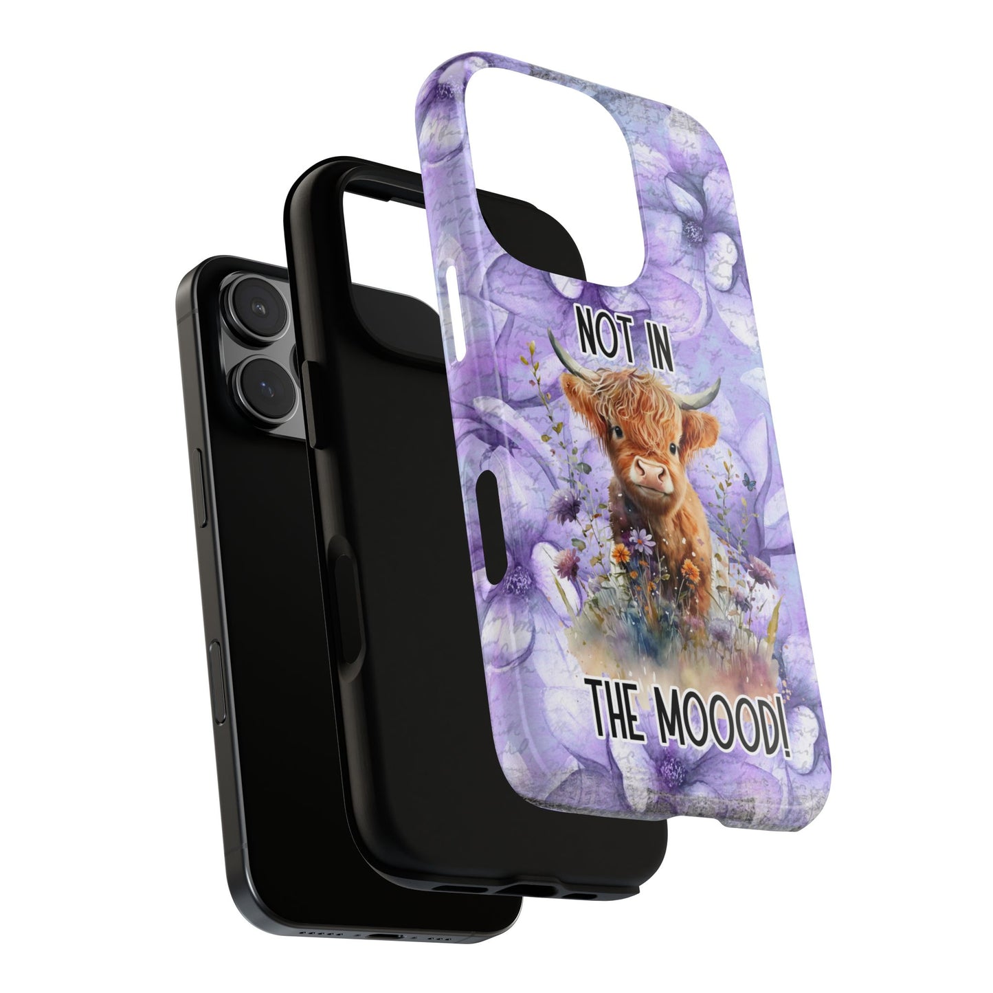 Not In The Mood Heifer Print Phone Case - iPhone, Samsung & Google Pixel Cover - Artistic Cow Phone Case, Animal Lover Gift