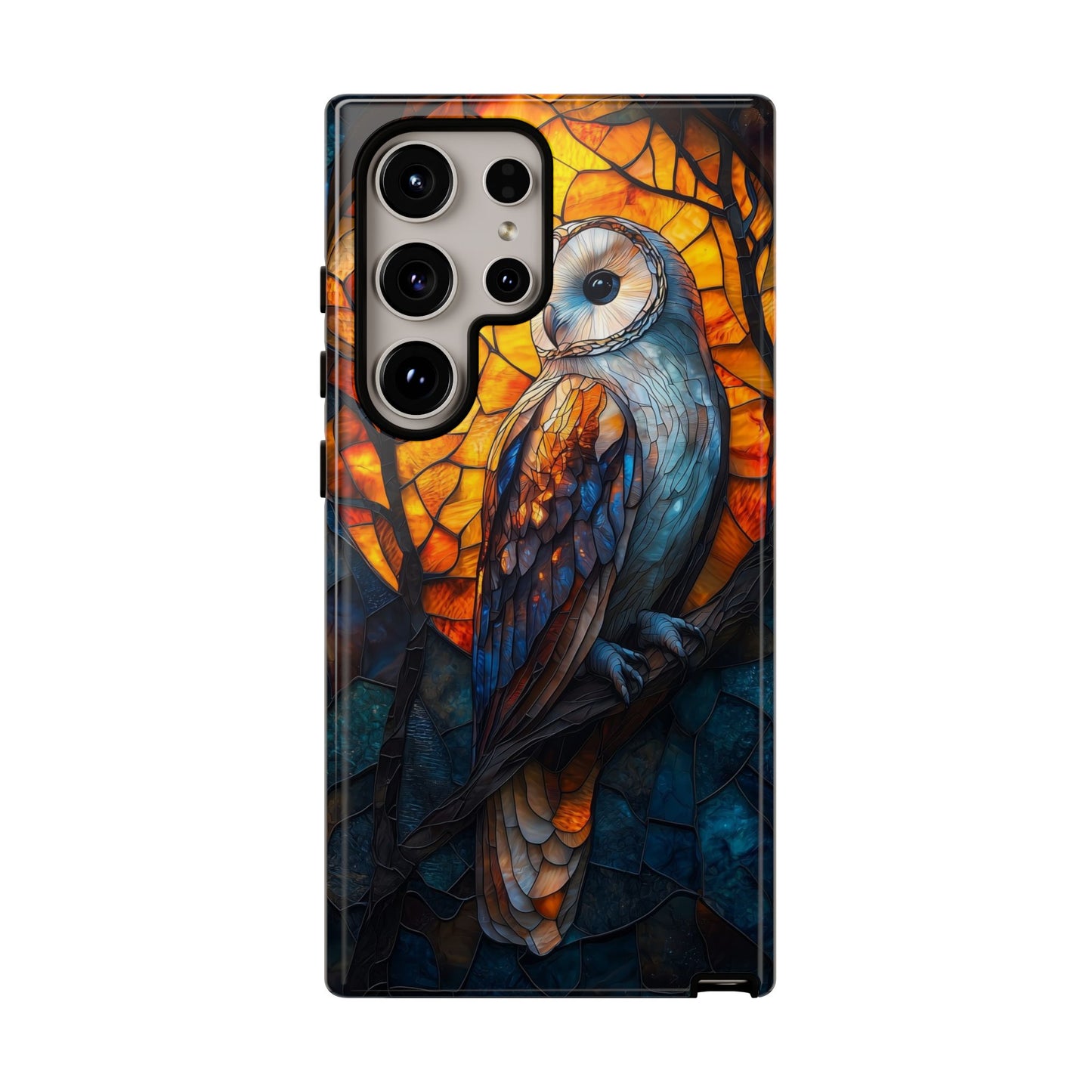 Nocturnal Wisdom – Stained Glass Owl Phone Case for iPhone, Samsung & Pixel