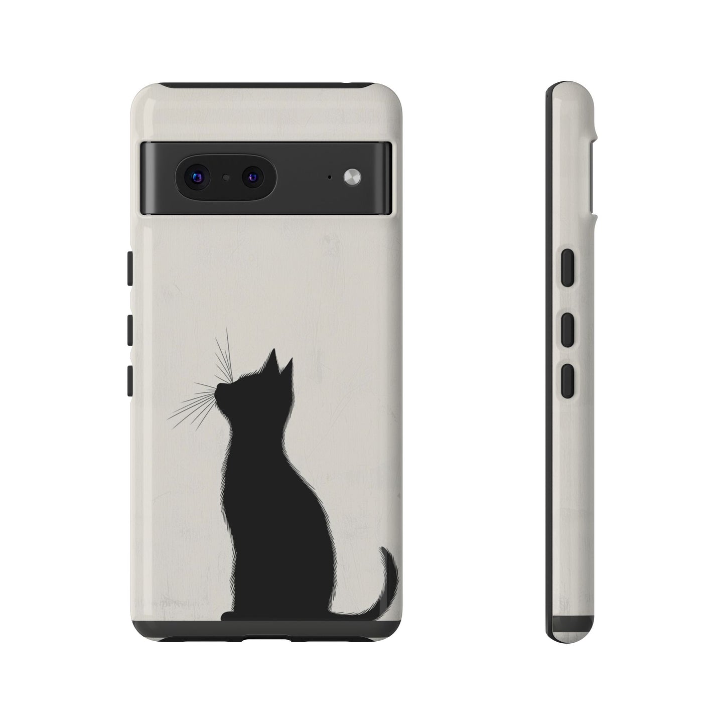 Silent Gaze: Minimalist Black Cat  Phone Case for iPhone, Samsung & Pixel
