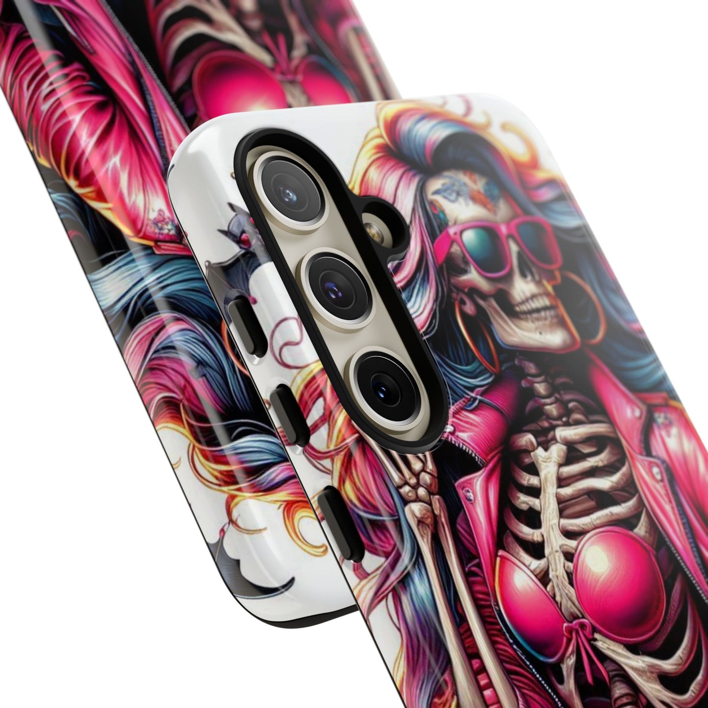 Neon Bones – Retro Skeleton & Vibrant Punk Aesthetic Mobile Cover