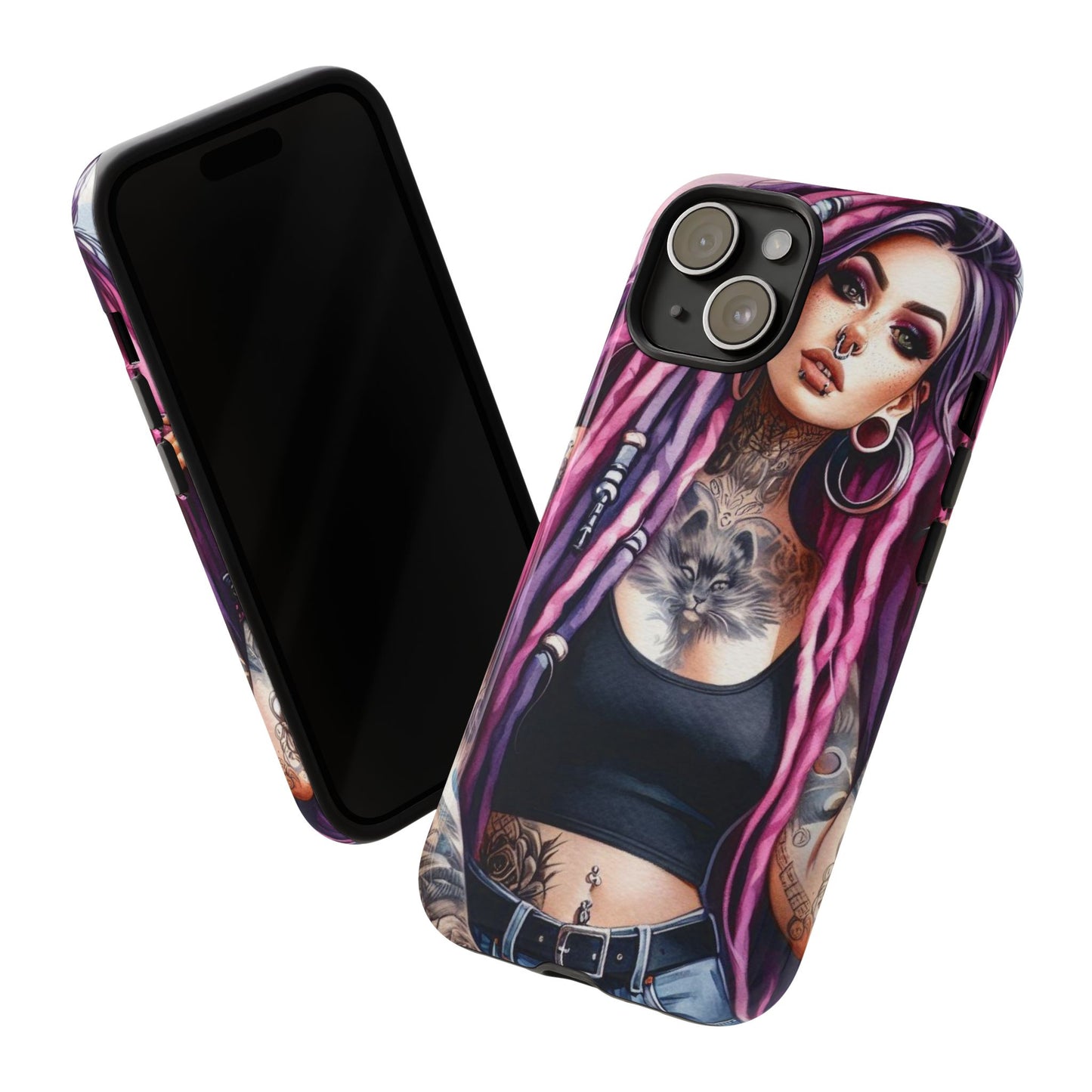 Tattooed Rebel – Gothic Cat Spirit Mobile Cover