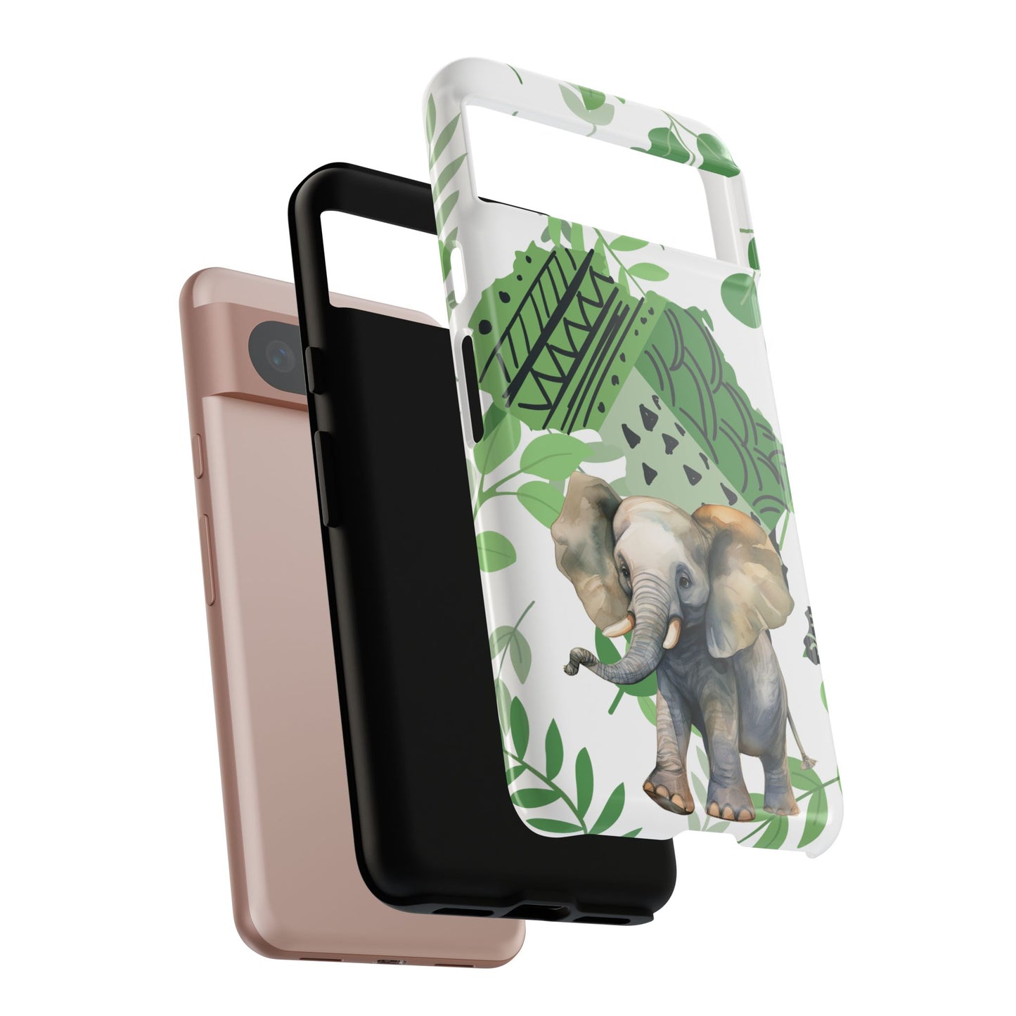 Playful Baby Elephant Mobile Cover – Tropical Boho Art