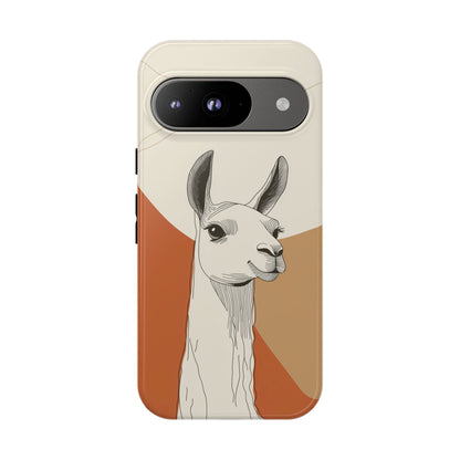 Desert Calm: Minimalist Llama Art Print Phone Case for iPhone, Samsung & Pixel