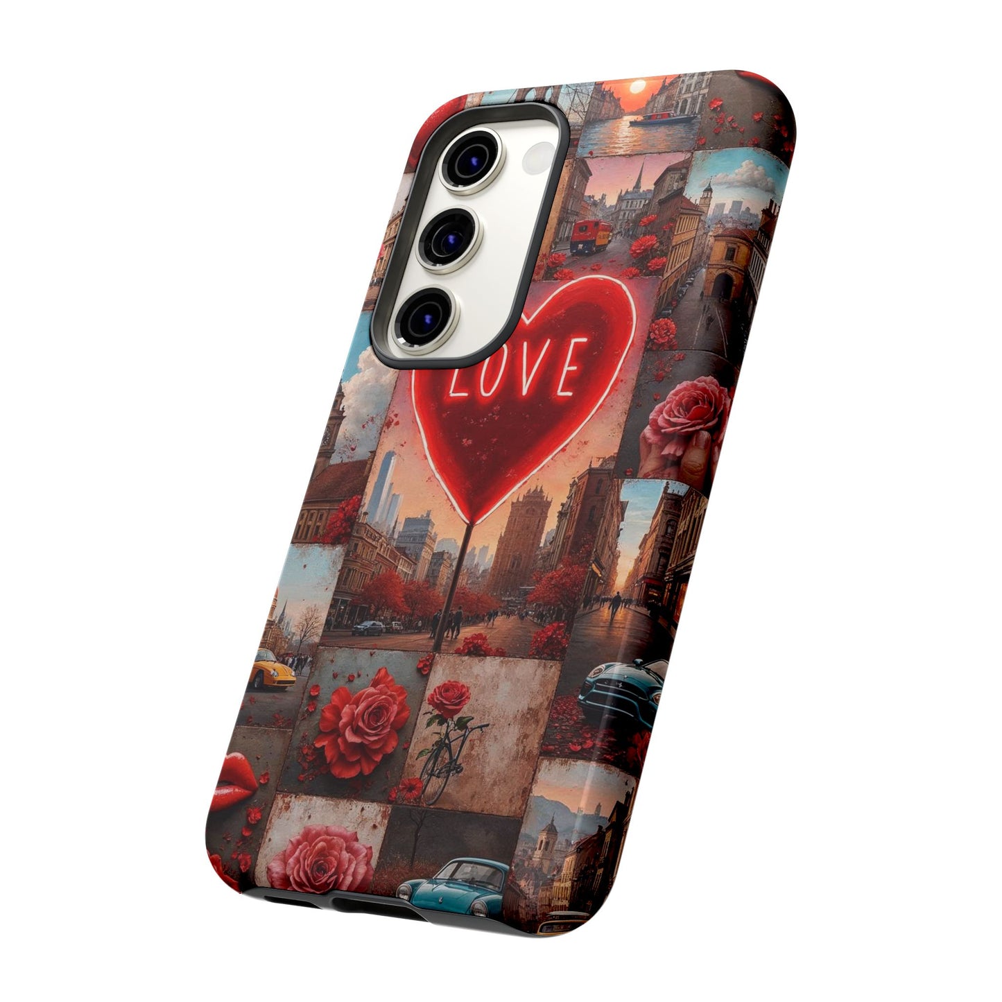 Neon Love Heart & Rose Phone Case