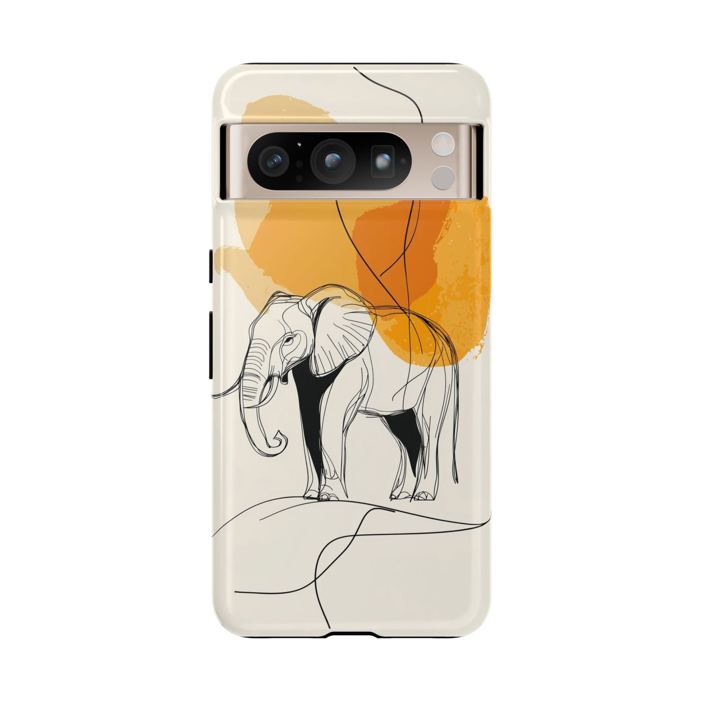 Grace in Strength: Abstract Elephant Sketch Phone Case for iPhone, Samsung & Pixel