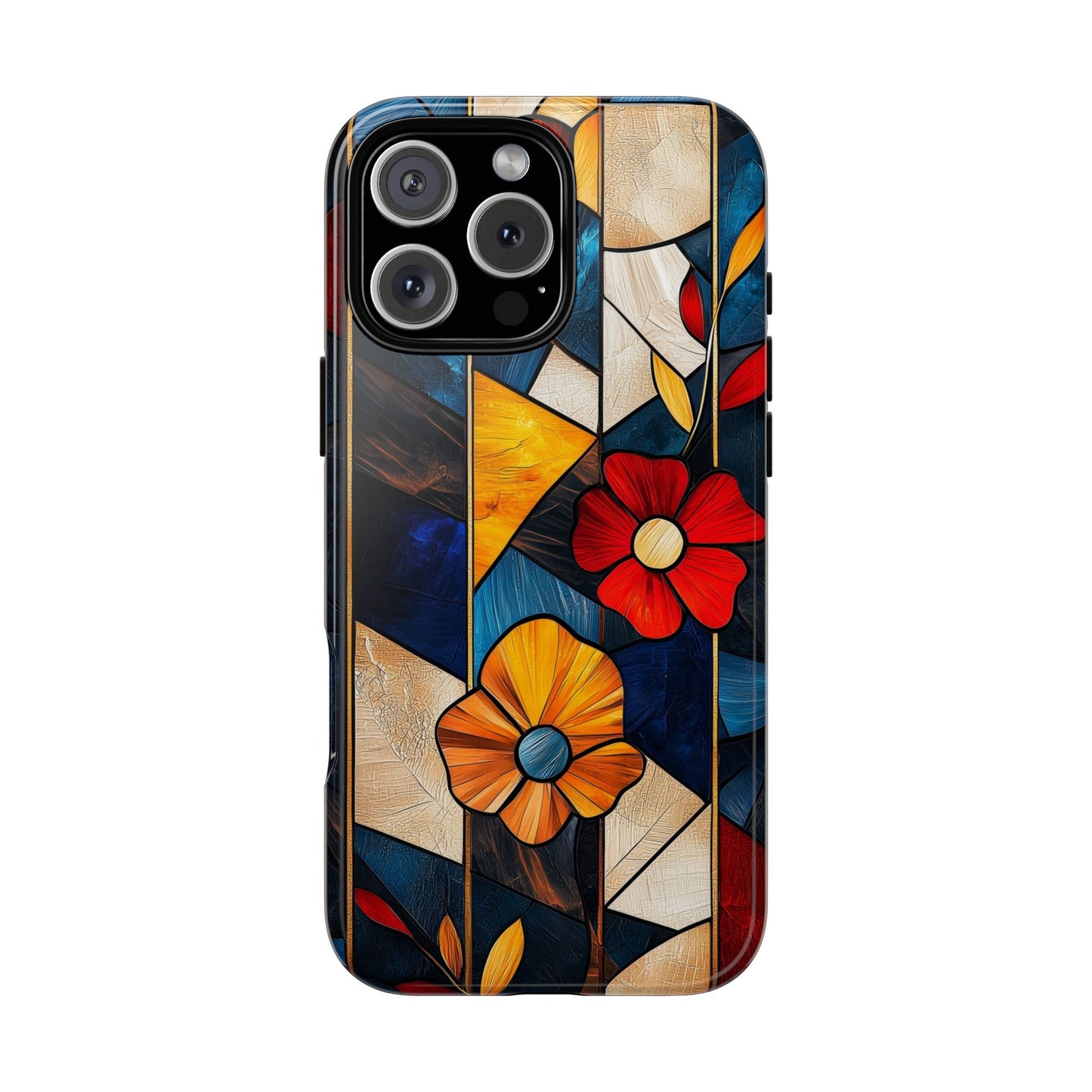 Bloomlines – Geometric Floral Stained Glass Phone Case for iPhone, Samsung & Pixel