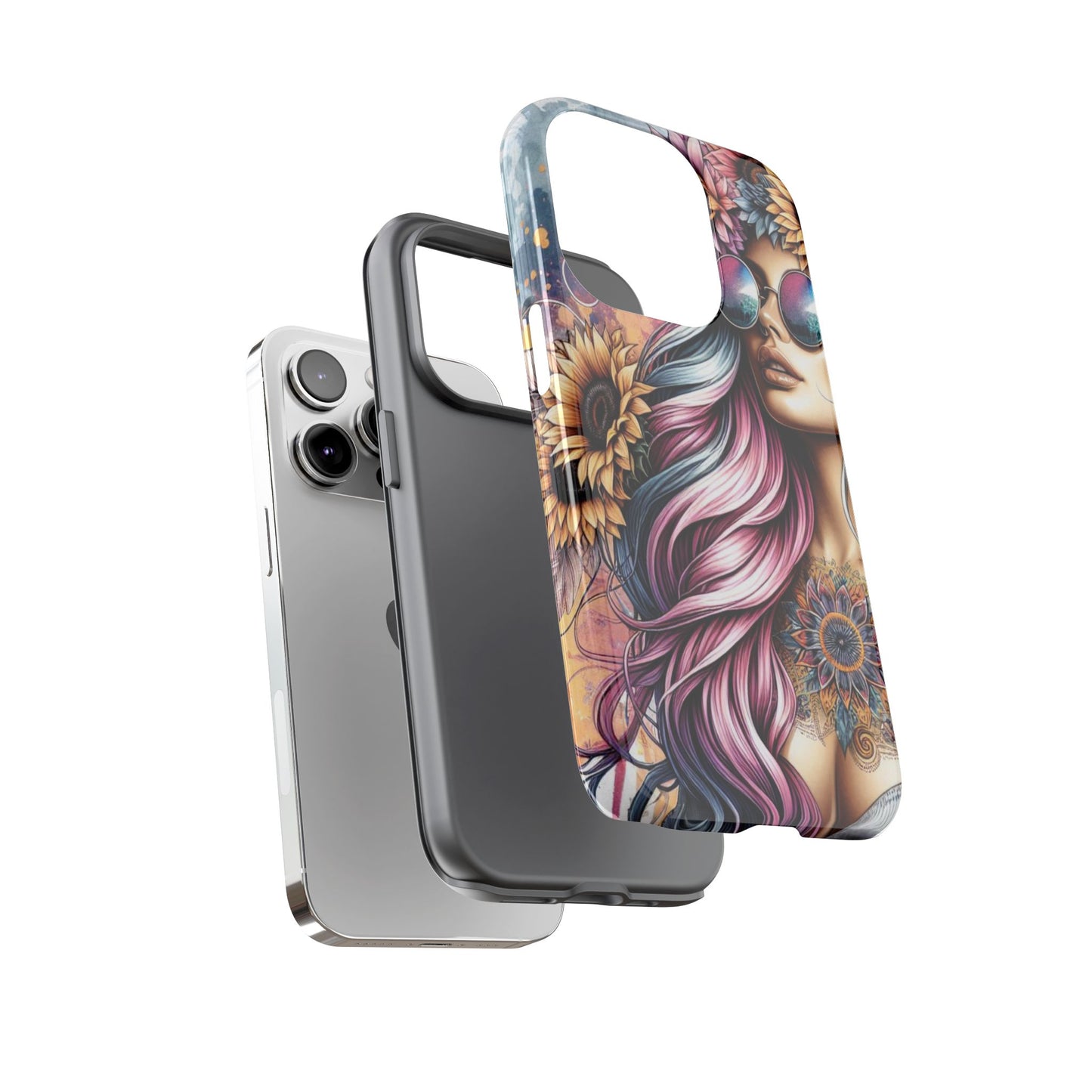 Bohemian Sunflower Queen – Retro Floral Fantasy Mobile Cover
