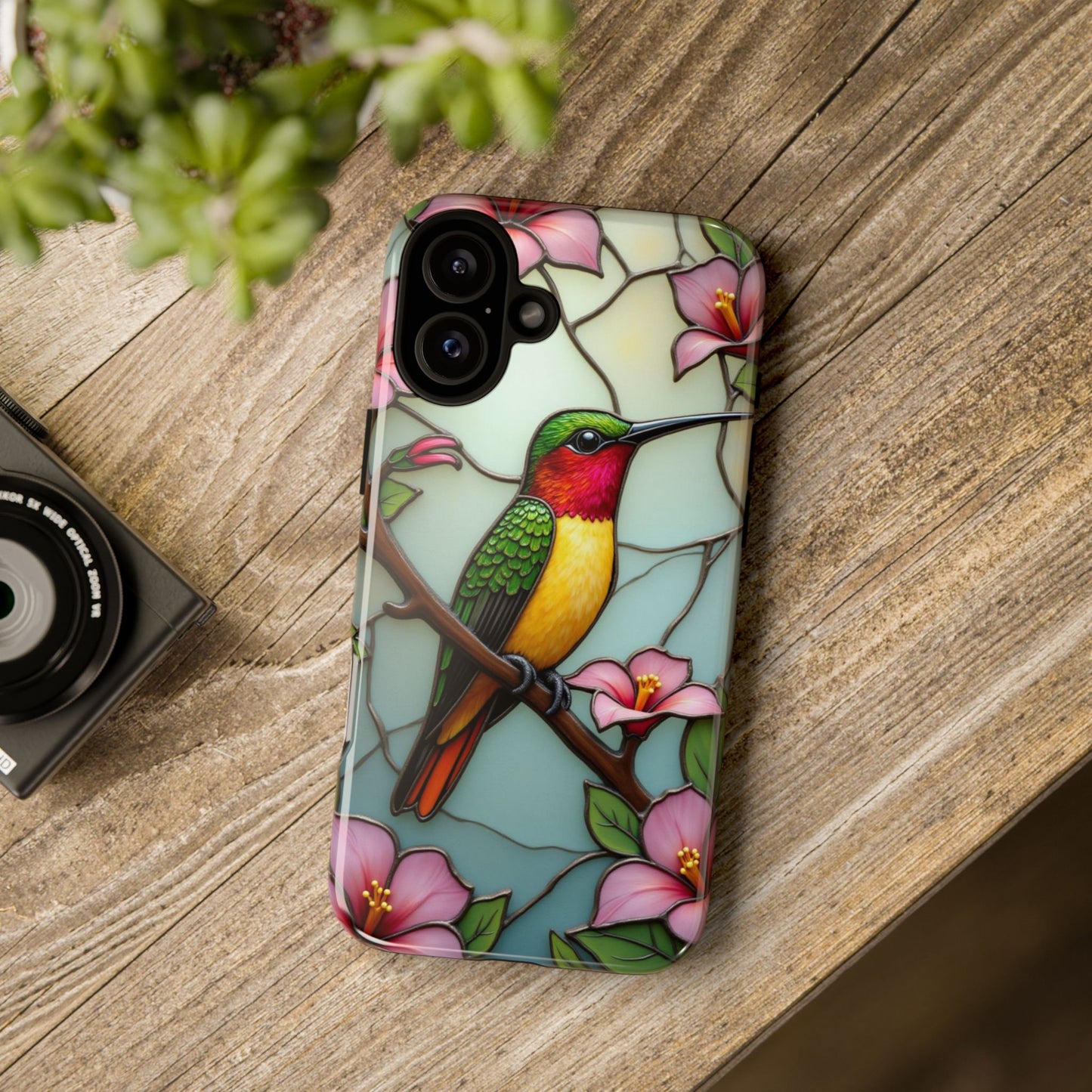 Elegant Hummingbird with Floral Mosaic | Artistic Nature Design